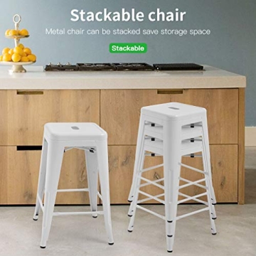FDW Metal Bar Stools - Stackable & Stylish Seating Solution