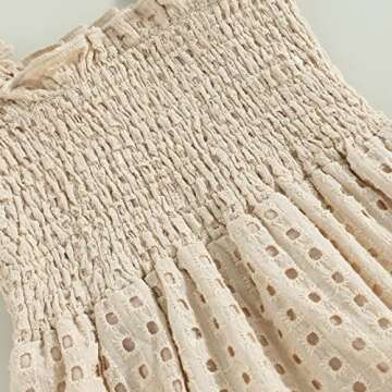 Engofs Boho Baby Girl Clothes Newborn Infant Sleeveless Lace Romper with Headband Summer Outfit Light Khaki 0-3 Months