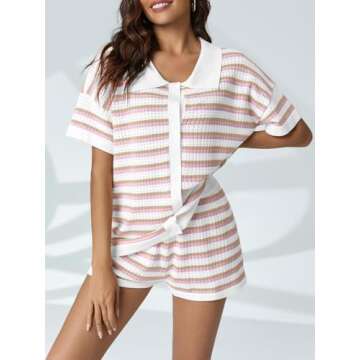 Saodimallsu Women’s Chic Striped Pajama Set