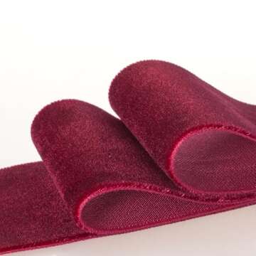 ATRBB Wine Red Velvet Ribbon - 1 1/2 Inch Width, 10 Yards Per Roll - Classic Elegant Flocked Ribbon ...