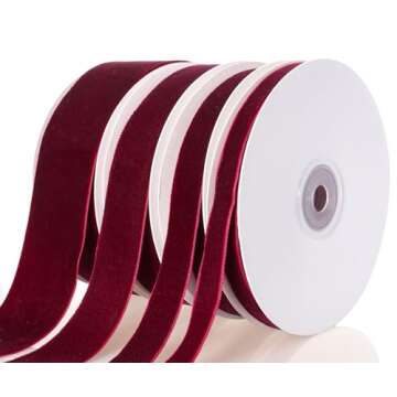 ATRBB Wine Red Velvet Ribbon 1.5 Inch 10 Yards Classic Ribbon