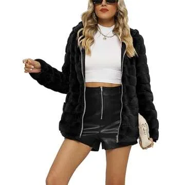 Bellivera Faux Shearling Shaggy Coat for Women - Winter Must-Have