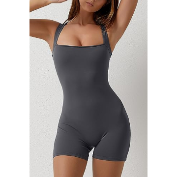 QINSEN Strappy Square Neck Jumpsuit for Women