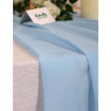 Blue Chiffon Table Runner for Elegant Wedding Décor