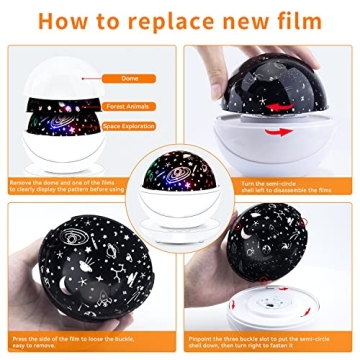 2 in 1 Kids Night Light Projector for Sleep & Fun