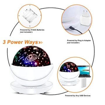 2 in 1 Kids Night Light Projector for Sleep & Fun