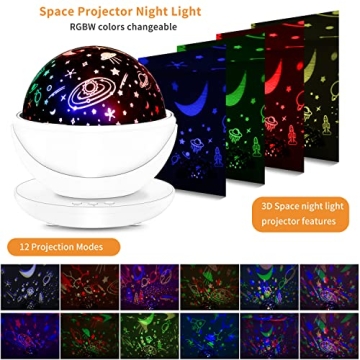 2 in 1 Kids Night Light Projector for Sleep & Fun