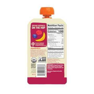 Pumpkin Tree Peter Rabbit Organics, Organic Raspberry, Banana and Blueberry 100% Pure Fruit Snack, 4...