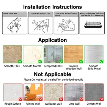 Roseyat Shower Caddy - Easy No Drilling Organizer for Bath