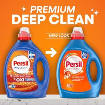 Persil Advanced Clean Oxi+Odor Power, Liquid Laundry Detergent, High Efficiency (HE), Deep Stain Removal, 2X Concentrated, 82.5 fl oz, 82 Loads