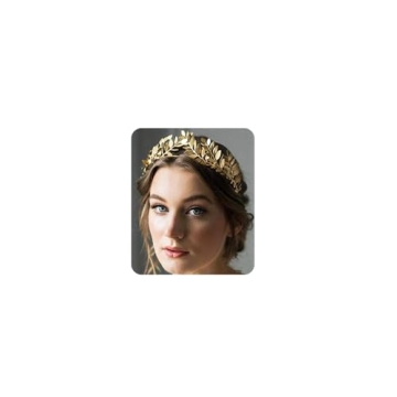 Chargances Bridal Gold Leaf Crown Headband for Weddings and Festivals
