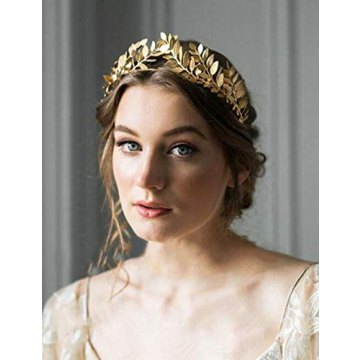 Elegance with Chargances Gold Leaf Crown for Weddings