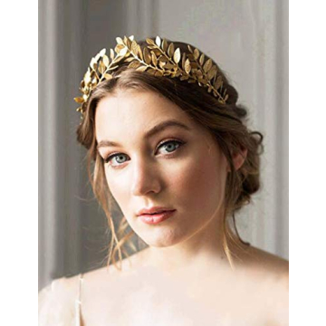 Elegance with Chargances Gold Leaf Crown for Weddings