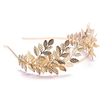 Elegance with Chargances Gold Leaf Crown for Weddings