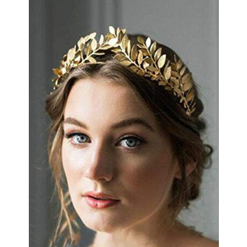 Elegance with Chargances Gold Leaf Crown for Weddings