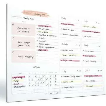 Lamare Weekly Planner Notepad - 52 Tear Off Sheets