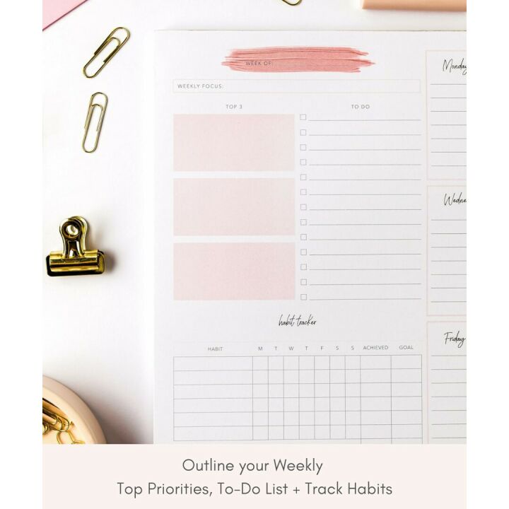 Lamare Weekly Planner Notepad - 52 Tear Off Sheets