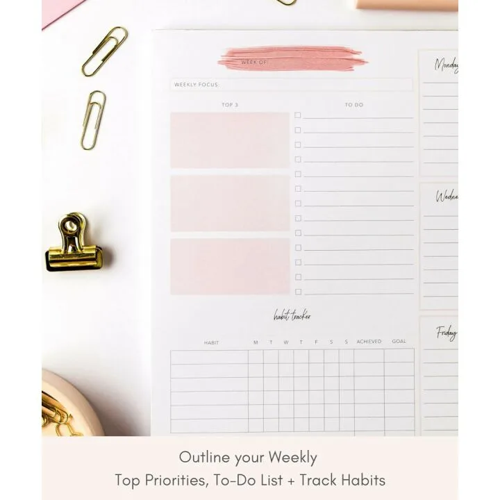 Lamare Weekly Planner Notepad - 52 Tear Off Sheets