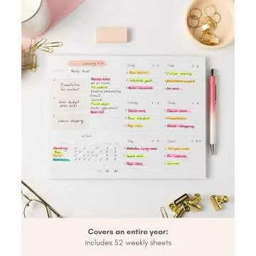 Lamare Weekly Planner Notepad - 52 Tear Off Sheets