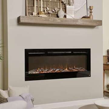 Touchstone Smart Electric Fireplace-The Sideline 50" Wide-in Wall Recessed - 30 Realistic Ember Colo...