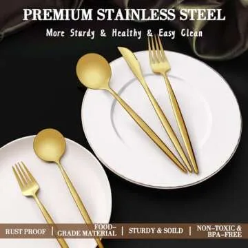 Elegant 40-Piece Gold Flatware Set for 8