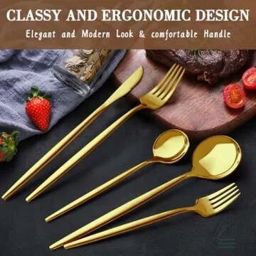 Elegant 40-Piece Gold Flatware Set for 8