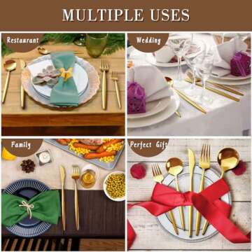 Elegant 40-Piece Gold Flatware Set for 8