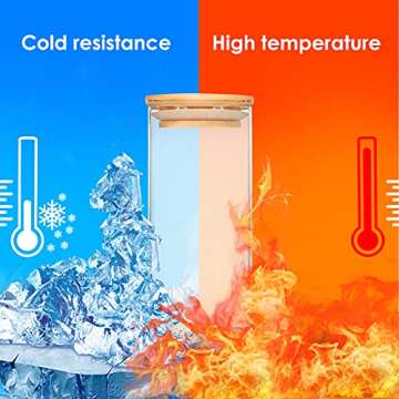 Glass Food Storage Containers Jars with Airtight Bamboo Lid 13 oz 15 pcs, 390 ml Pantry Organization Jar, Glass Terrarium with Lid, Spice, Flour and Sugar Container, Canister Set for Kitchen Counter