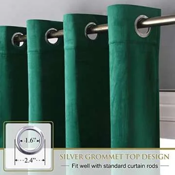 StangH Emerald Green Velvet Curtains 96 inches - Super Soft Luxury Blackout Velvet Drapes Elegant Ho...