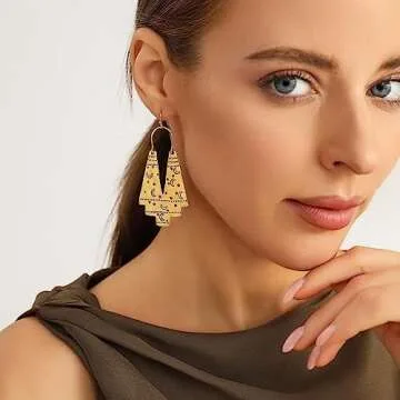 Vintage Geometric Drop Earrings for Stylish Women