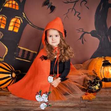 100 Pcs Halloween Candy Decoration Paper Tags Ghost Lollipop Biscuit Holder Cards Trick or Treat Craft Label Party Home DIY Supplies