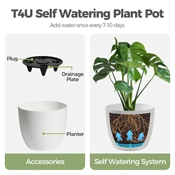 T4U Self Watering Planters for Easy Plant Care