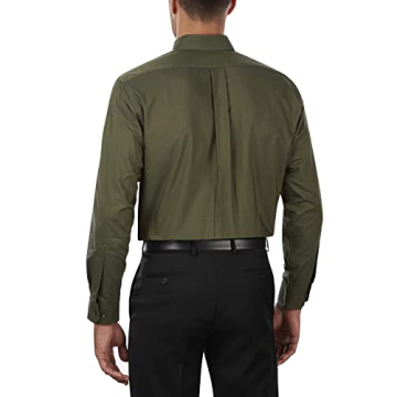 Van Heusen Men's Regular Fit Dress Shirt Dark Green