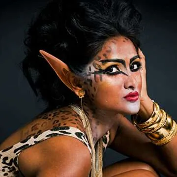 FRESHME Renaissance Brown Pixie Elf Ears Set for Cosplay