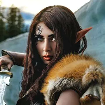 FRESHME Renaissance Brown Pixie Elf Ears Set for Cosplay