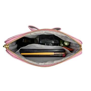 Meli Makeup Bag – Water Resistant Design – Pink Cosmetic Bag for Women and girls – Cosmetic Pouch – Faux Leather Black Makeup Bag – Premium Stitching and Zipper (Pink)