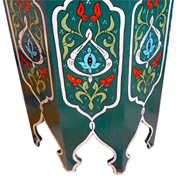 Handmade Moroccan Wood Side End Table in Vibrant Green