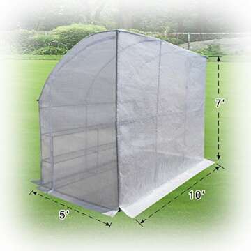 Strong Camel Walk-in Greenhouse Large Outdoor Portable Green House 3 Tiers 6 Shelves Gardening, 10x5x7'H (White)