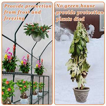 Strong Camel Walk-in Greenhouse Large Outdoor Portable Green House 3 Tiers 6 Shelves Gardening, 10x5x7'H (White)