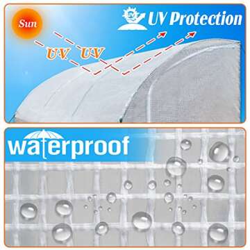 Strong Camel Walk-in Greenhouse Large Outdoor Portable Green House 3 Tiers 6 Shelves Gardening, 10x5x7'H (White)