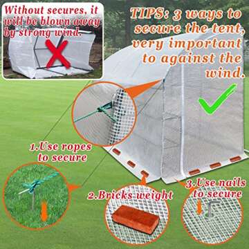 Strong Camel Walk-in Greenhouse Large Outdoor Portable Green House 3 Tiers 6 Shelves Gardening, 10x5x7'H (White)