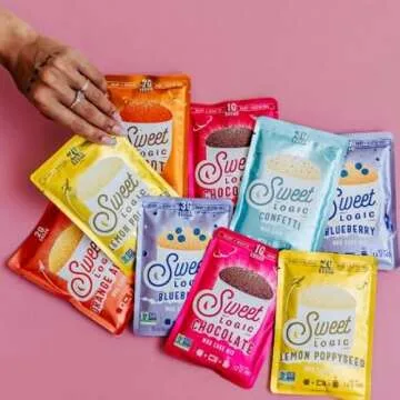 Sweet Logic Keto Dessert Mug Cake Mixes - Variety Pack - Triple Chocolate, Carrot Cake, Lemon Poppyseed, & Orange Almond - Low Sugar - Low Carb - Gluten-Free - High Protein - All Natural (4 Pack)