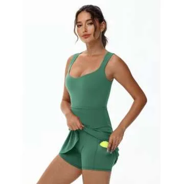 Wenlia Women’s Tennis Dress with Shorts & Pockets for Activewear