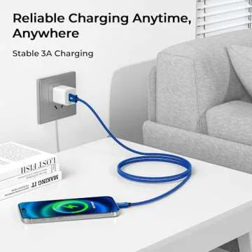 Basesailor USB Type C Charger Cable 3.3FT 2Pack - Fast, Durable, Colorful