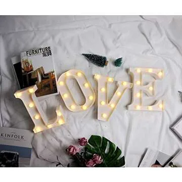 MUMUXI Marquee Light Up Letters | Large Light Up Numbers | Battery Powered and Bright with Every Letter of The Alphabet | for Wedding, Birthday, Party, Celebration, Christmas or Home Decoration (E)