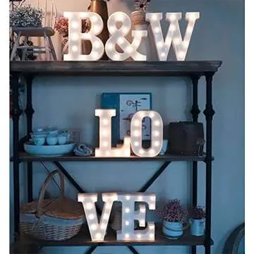 MUMUXI Marquee Light Up Letters | Large Light Up Numbers | Battery Powered and Bright with Every Letter of The Alphabet | for Wedding, Birthday, Party, Celebration, Christmas or Home Decoration (E)