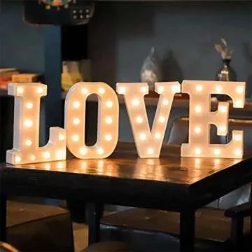 MUMUXI Marquee Light Up Letters | Large Light Up Numbers | Battery Powered and Bright with Every Letter of The Alphabet | for Wedding, Birthday, Party, Celebration, Christmas or Home Decoration (E)
