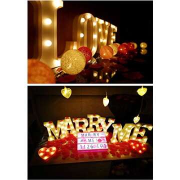 MUMUXI Marquee Light Up Letters | Large Light Up Numbers | Battery Powered and Bright with Every Letter of The Alphabet | for Wedding, Birthday, Party, Celebration, Christmas or Home Decoration (E)