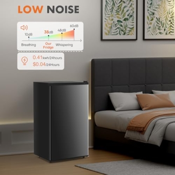 Compact Sweetcrispy Mini Fridge with Freezer - Black