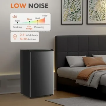 Compact Sweetcrispy Mini Fridge with Freezer - Black